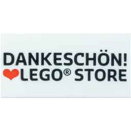 Tile 2 x 4 with 'DANKESCHÖN! LEGO STORE' Print / White