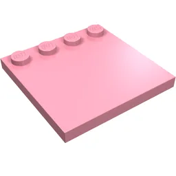 Plate Special 4 x 4, Studs on One Edge Plain] / Pink