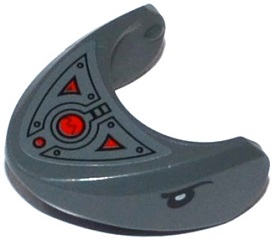 Lego Shark Head with Rounded Nose with Black Eyes, Oscilloscope and Armor Plates Pattern (Sticker) - Set 76027