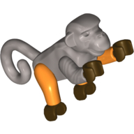 Lego Animal, Monkey, Style 2 [Complete Assembly] (Monkey Wretch) / Flat Silver