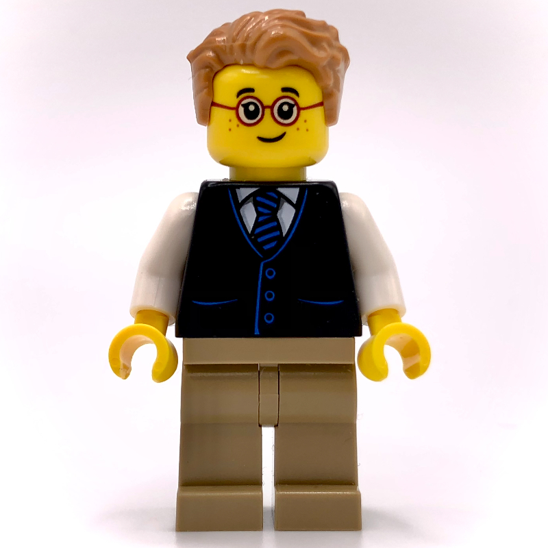 Lego Black Torso, Dark Tan Legs, Medium Nougat Hair