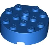 Brick Round 4 x 4 Centre Hole / Blue