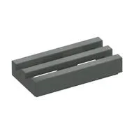 Tile Special 1 x 2 Grille with Bottom Groove / Dark Gray