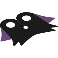 Neckwear Cape Collar, Pointed with 2 Dark Purple and 4 Black Points (Maleficent), Rounded at Neck [Top with 2 Holes] / Black