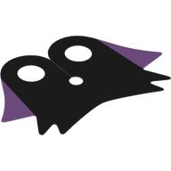 Lego Neckwear Cape Collar, Pointed with 2 Dark Purple and 4 Black Points (Maleficent), Rounded at Neck [Top with 2 Holes] / Black