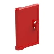 Door for Window Frame 1 x 4 x 3, Semicircular Handle Holes on Back / Red
