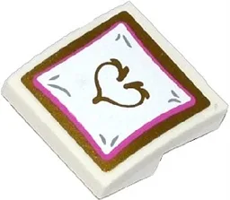 Slope, Curved 2 x 2 x 2/3 with Pillow with Gold Heart Pattern (Sticker) - Set 41060