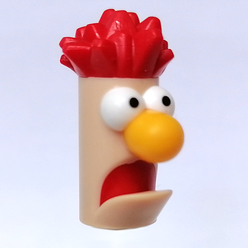 Lego Minifig Head Special (Beaker) / Light Nougat