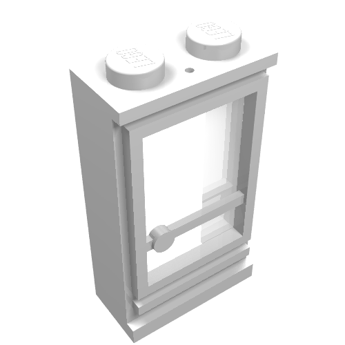 Lego Door 1 x 2 x 3 Right, Solid Stud, Fixed Glass / White