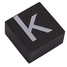 Modulex Tile 2 x 2 with White 'k' Print, without Internal Supports / Modulex Tile Brown