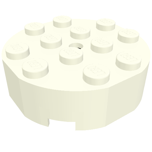 Lego Turntable 4 x 4 - Old Type Complete - Faceted / White