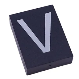 Modulex Tile 3 x 4 with White 'V' Print, without Internal Supports / Modulex Tile Blue