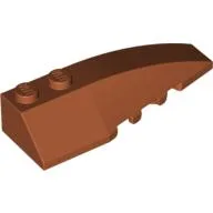 Brick Wedged, Curved 6 x 2 Right, Inner Ridges / Dark Orange