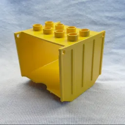 Duplo Train Freight Container 2 x 4 Studs on Top, Open Sides / Yellow