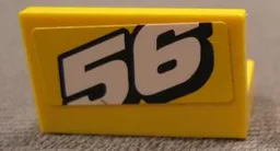 Panel 1 x 2 x 1 with White Number 56 Sloping Upward Pattern (Sticker) - Set 8183
