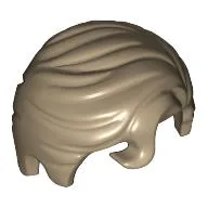 Hair Swept Right with Front Curl / Dark Tan
