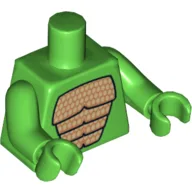 Torso Scales Print (Lizard Costume), Bright Green Arms and Hands / Bright Green