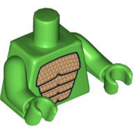 Lego Torso Scales Print (Lizard Costume), Bright Green Arms and Hands / Bright Green