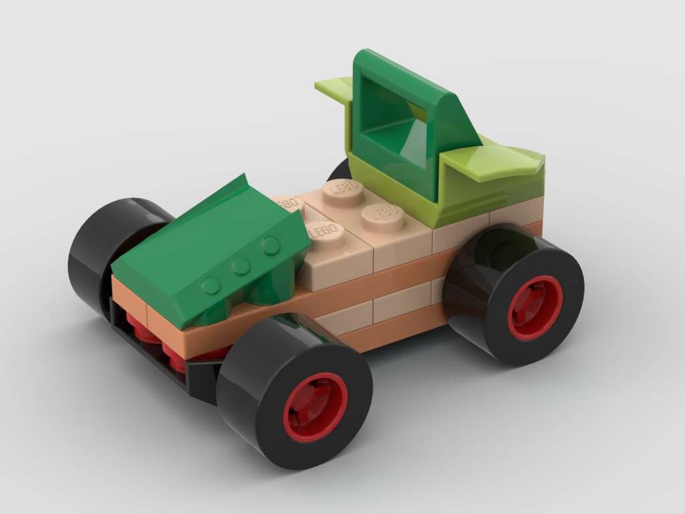 Lego Green Racer with Fake Pullback motor