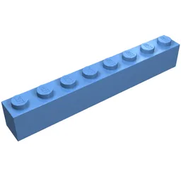 Brick 1 x 8 / Medium Blue