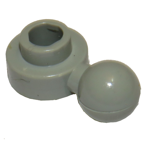 Lego Plate Round 1 x 1 with Towball and Hexagonal Hole [Maxifig Hand] / Light Gray