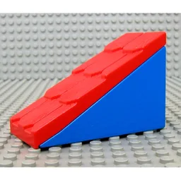 Duplo Roofpiece, Slope 33° 2 x 4 with Red Shingles / Blue