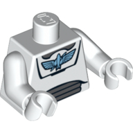 Lego Torso Star Command Logo Print (Buzz Lightyear), White Arms and Hands / White