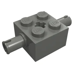 Brick Special 2 x 2 with 2 Pins and Axle Hole / Dark Bluish Gray