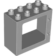 Duplo Door / Window Frame Flat Front Surface, Completely Open Back / Light Bluish Gray
