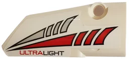 Technic, Panel Fairing # 4 Small Smooth Long, Side B with Red and Silver Tapered Stripes and 'ULTRALIGHT' Pattern (Sticker) - Set 42057