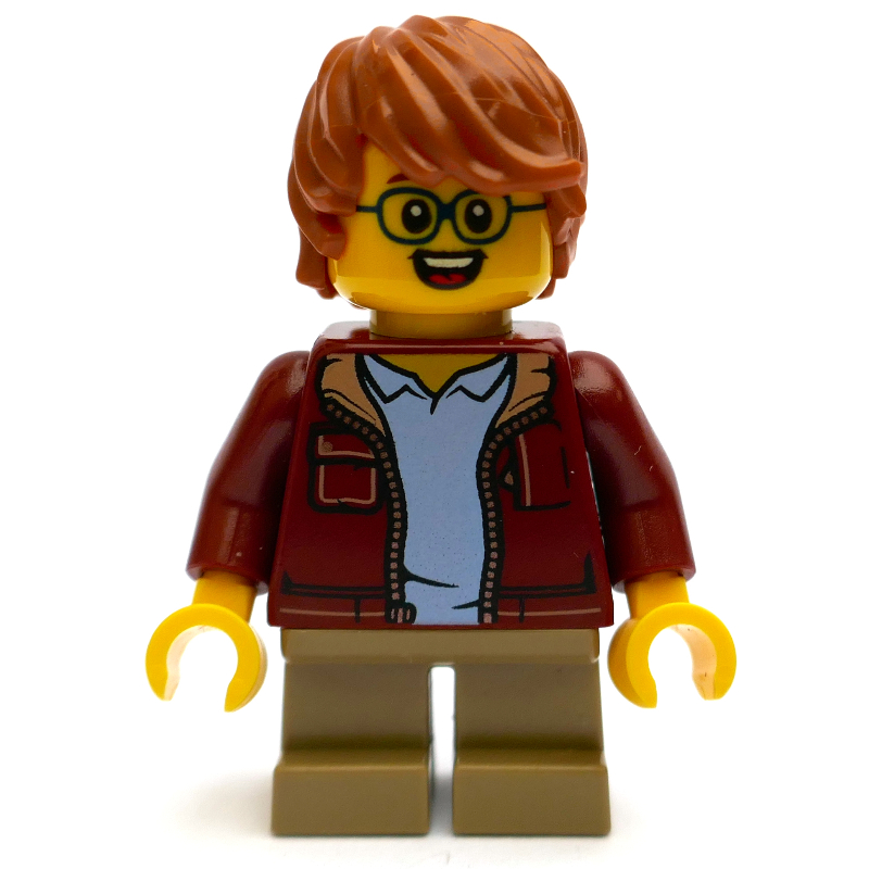Lego Kid, Dark Red Torso, Dark Tan Leg, Dark Orange Hair