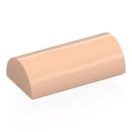 Brick Curved 2 x 4 Double, No Studs, with Groove / Light Nougat