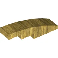 Brick Curved 4 x 1 No Studs [Stud Holder with Symmetric Ridges] / Pearl Gold