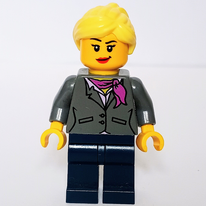 Lego Dark Bluish Gray Torso, Dark Blue Legs, Bright Yellow Hair