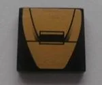 Tile 2 x 2 with Gold Panel Pattern (Sticker) - Set 8007