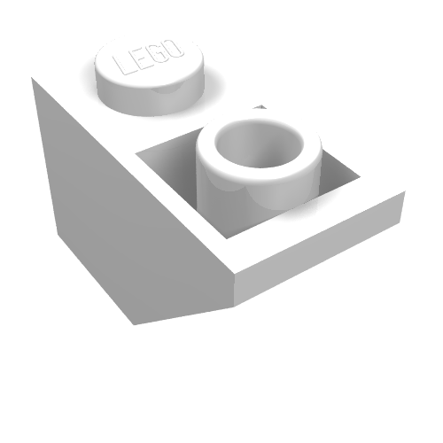Lego Brick Sloped Inverted 45° 2 x 1 [Old Type with Small Stud Hole] / White