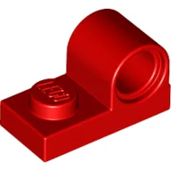Plate Special 1 x 2 with Pin Hole on Top / Red