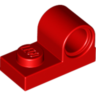 Lego Plate Special 1 x 2 with Pin Hole on Top / Red