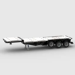 Flatbed trailer with crane