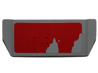 Lego Vehicle, Spoiler with Bar Handle with Worn Dark Red Patches Pattern Model Right Side (Sticker) - Set 75099