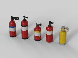 Fire extinguishers set with sticker sheet