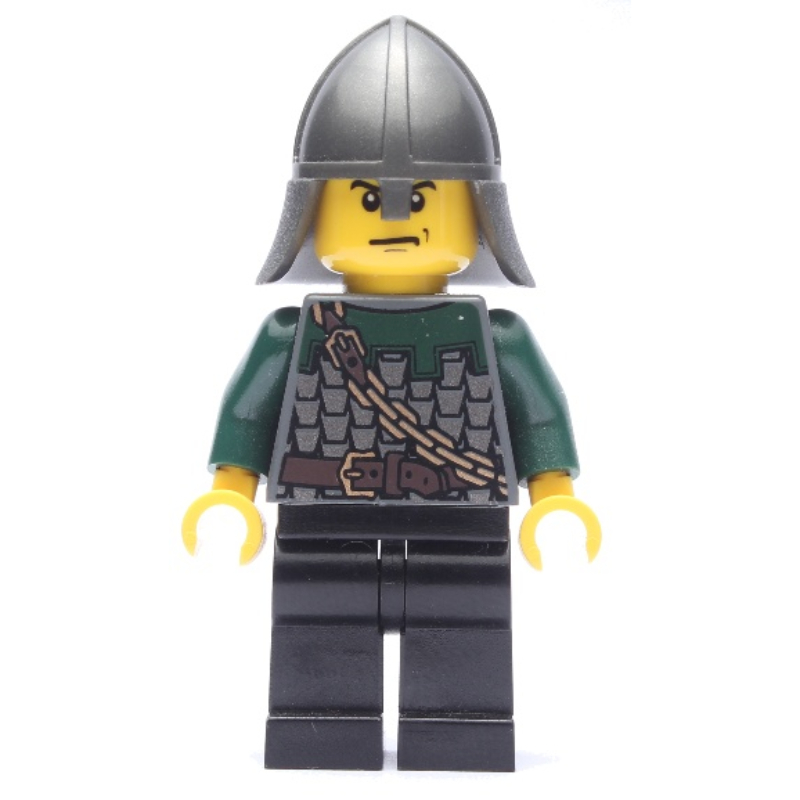Lego Dragon Knight, Dark Green, Helmet, Stern (Pearl Dark Gray)
