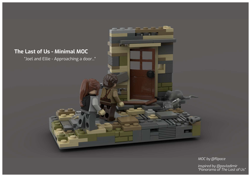 Lego TLOU - Minimal - Joel and Elli approaching a door...