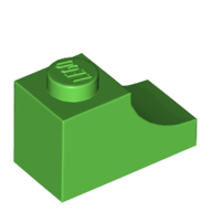 Lego Brick Curved 2 x 1 with Inverted Cutout / Bright Green