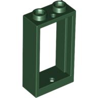 Lego Window 1 x 2 x 3 Flat Front / Dark Green