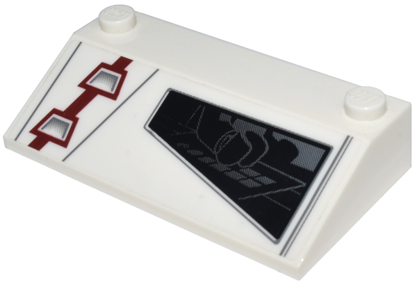 Lego Slope 33 3 x 6 without Inner Walls with ARC-170 Starfighter Pattern Model Right Side (Sticker) - Set 8088