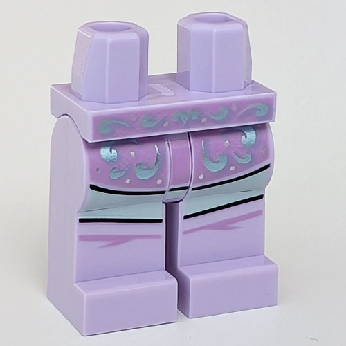 Lego Hips and Lavender Legs with Dark Lavender/Silver Shirt, Light Aqua Decorations print