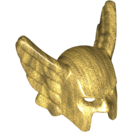 Lego Helmet Open Chin with Wings (Hawkman) / Pearl Gold
