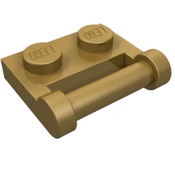 Plate Special 1 x 2 [Side Handle Closed Ends] / Pearl Gold