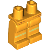 Lego Hips and Bright Light Orange Legs with Raincoat, Yellow Stripes / Bright Light Orange